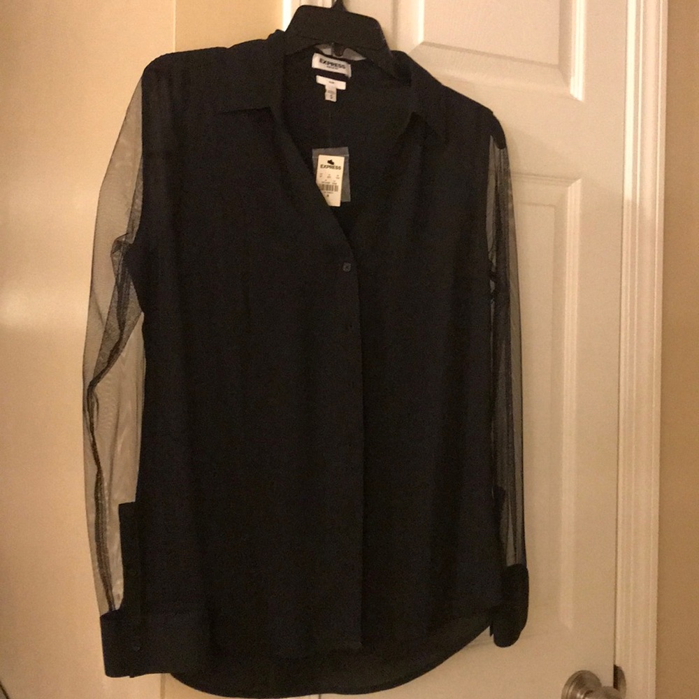 New Express Black short with mesh sleeves